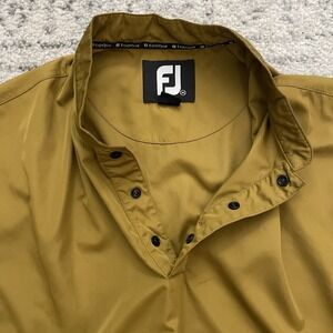 FootJoy Performance Golf Pullover Vest Men M 1/4‎ Snap Buttons Brown EUC